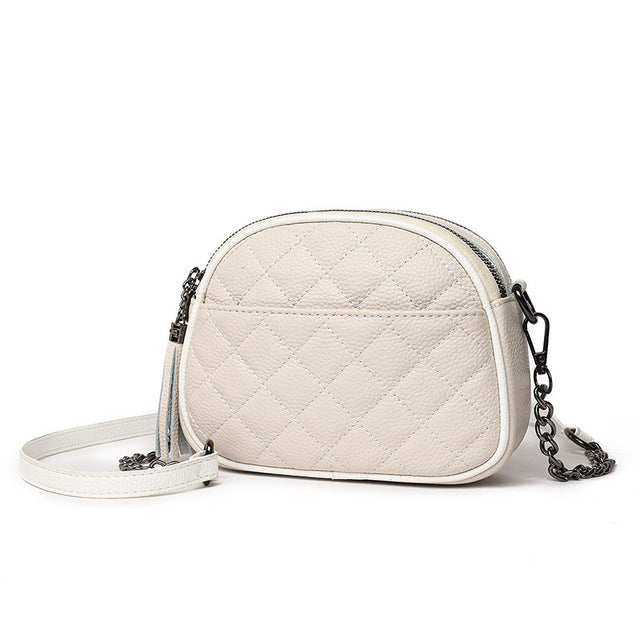 Luxury Leather Oval Crossbody Bag