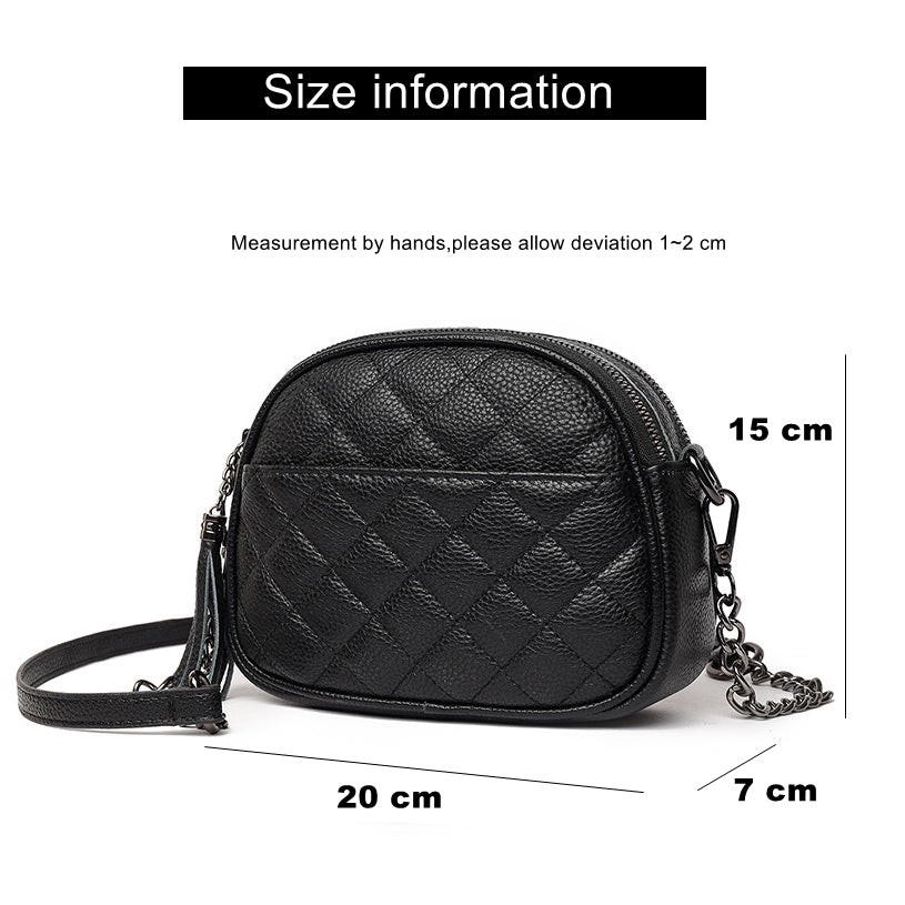 Luxury Leather Oval Crossbody Bag