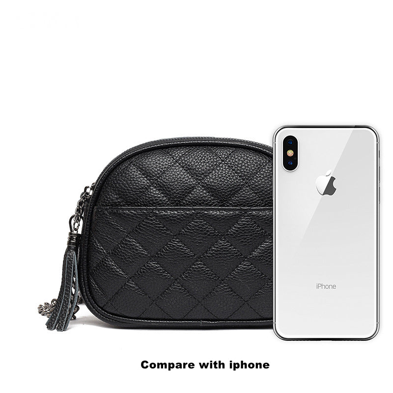 Luxury Leather Oval Crossbody Bag
