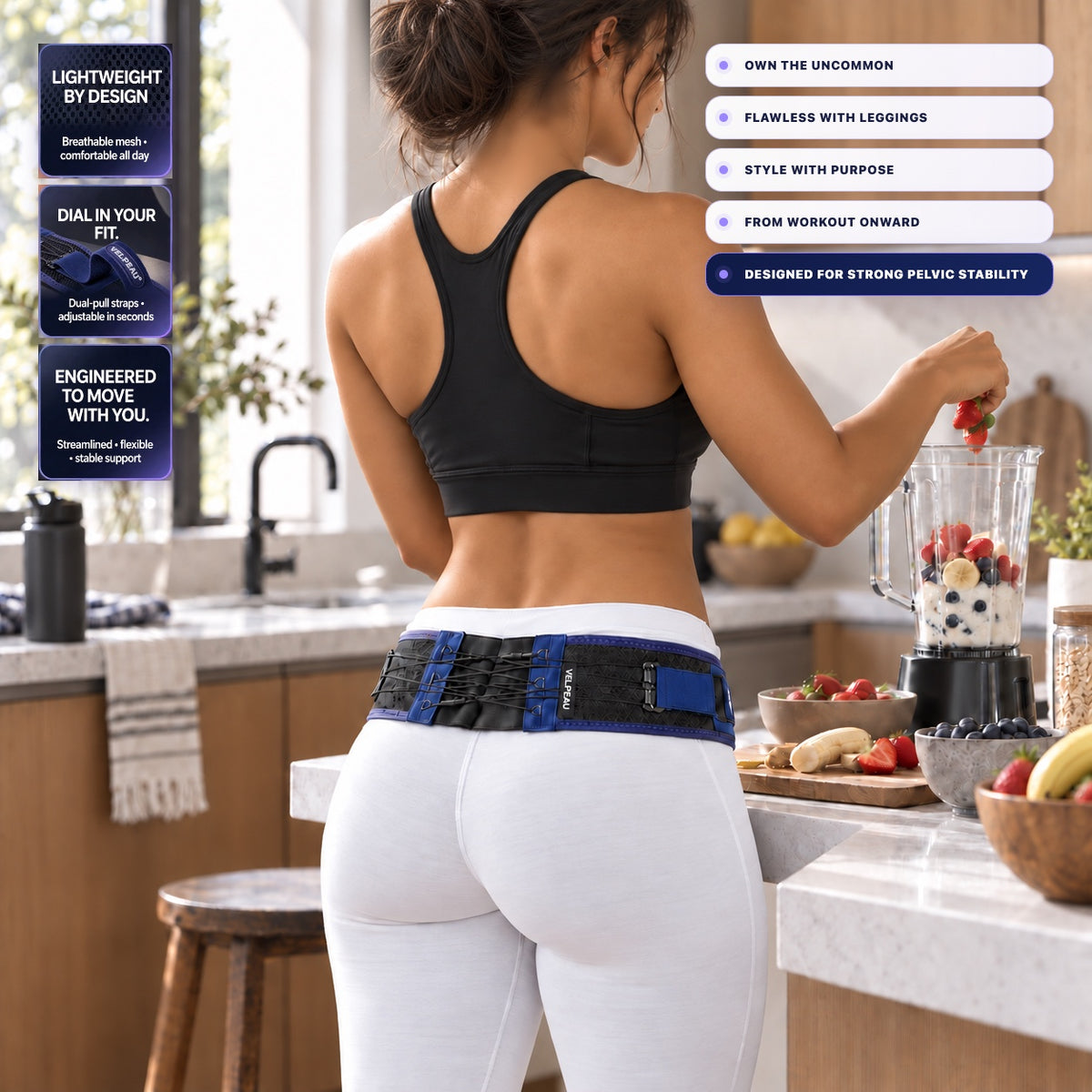 VELPEAU Sacroiliac Support Belt for Back & Hip Comfort